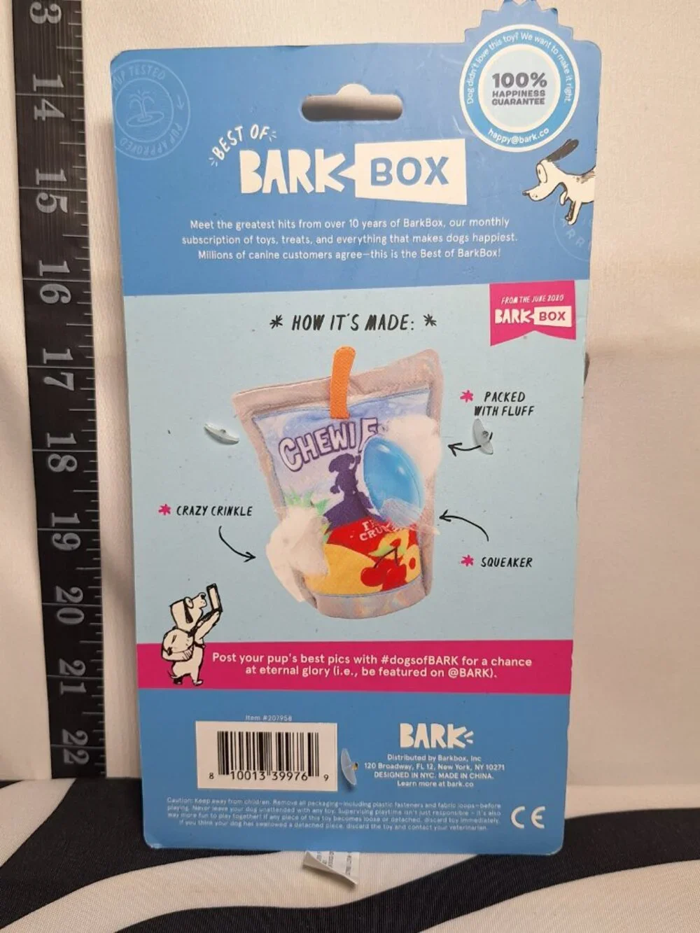 NWT Bark Juice Pooch Dog Toy XS-M